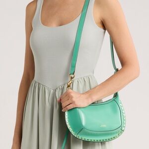Isabel Marant Oskan Moon Green Shoulder Bag with Gold Accents NWT